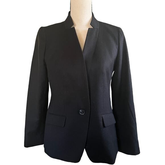 TALBOTS TAILORED ONE BUTTON BLAZER VIRGIN WOOL  SIZE 8P - Picture 2 of 7